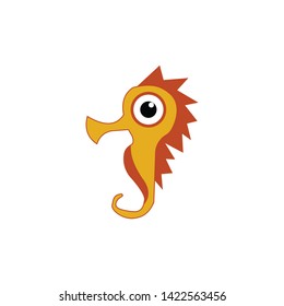 sea horse cute cartoon icon vector on a white background