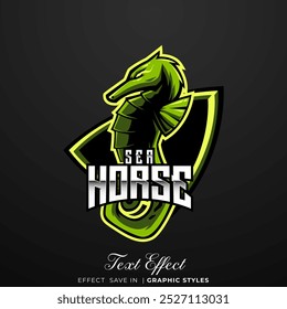 sea horse E-sport mascot logo design