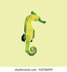 SEA HORSE FISH SEA LOW POLY POLYGONAL TIRANGLE GEOMETRIC