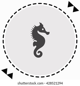 Sea Horse icon Flat Design. Isolated Illustration.