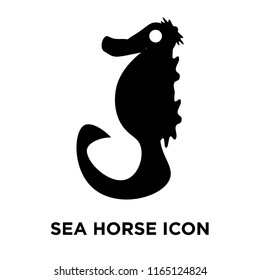 Sea Horse icon vector isolated on white background, Sea Horse transparent sign , dark pictogram