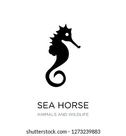 sea horse icon vector on white background, sea horse trendy filled icons from Animals and wildlife collection, sea horse simple element illustration