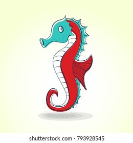 sea horse icon vector vintage illustration, eps 10 vector