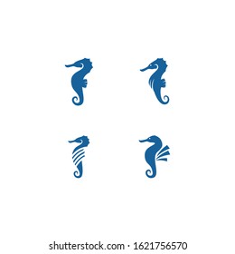 Sea horse illustration logo vector flat design