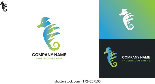 Sea Horse Logo - All elements on this template are editable with vector software