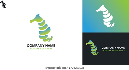 Sea Horse Logo - Alle Elemente auf dieser Vorlage können mit Vektorsoftware bearbeitet werden