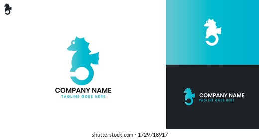 Sea Horse Logo - Alle Elemente auf dieser Vorlage können mit Vektorsoftware bearbeitet werden