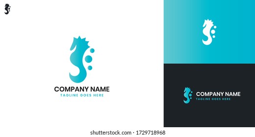 Sea Horse Logo - All elements on this template are editable with vector software