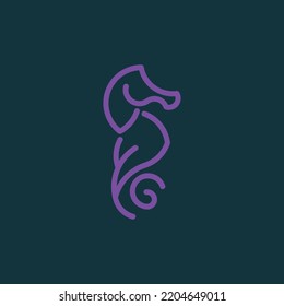 Design-Vektorgrafik des Sea Horse-Logos