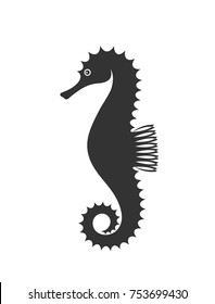 Sea horse logo. Isolated sea horse on white background