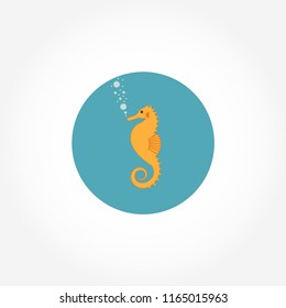 Sea horse logotype circle design colored. Logotype template.