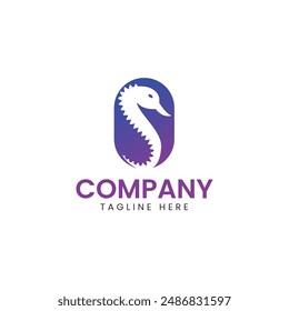 Sea horse modern logo, Underwater logo