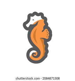 Sea horse simple Vector icon Cartoon illustration