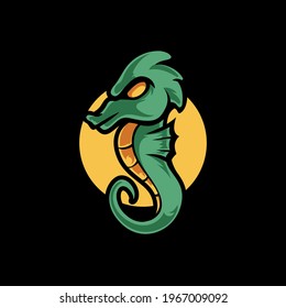 Sea Horse Sport Mascot Logo
