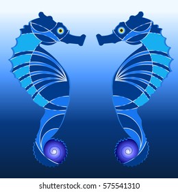 sea horse, stylization