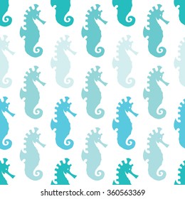 Sea horse vector art background design for fabric and decor. Seamless pattern