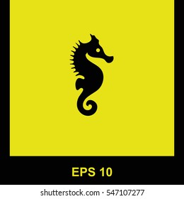 Sea Horse vector black icon. Isolated illustration. Business picture.