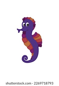 Sea horse vector Cute Animals. Sea horse illustration