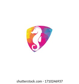 Sea Horse vector logo design.