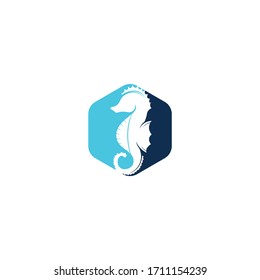 Sea Horse vector logo design.	