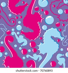 Sea horses seamless