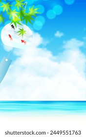 sea hot summer wind chime background