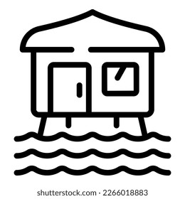 Sea house icon outline vector. Water camp. Child pool