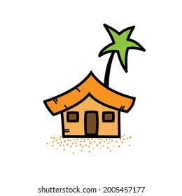 Sea house simple icon illustration