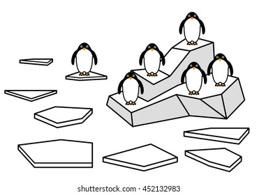Sea ice and penguin