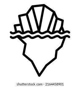 Sea iceberg icon outline vector. Underwater glacier. Water arctic