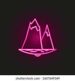 sea iceberg neon style icon. Simple thin line, outline vector of landspace icons for ui and ux, website or mobile application