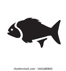 Sea ​​fish icon design black icon