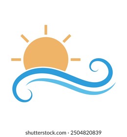 Sea ​​waves icon design template