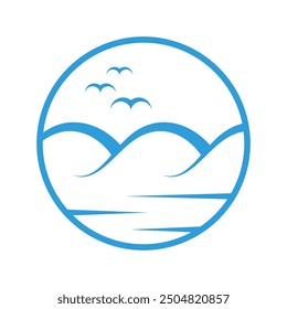Sea ​​waves icon design template