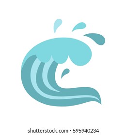 Sea icon in flat style isolated on white background vector illustration