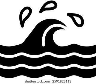 Sea Icon Glyph Vector Illustration