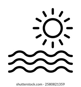 Sea icon illustration in line style. Perfect for website mobile app presentation. Suitable for any user interface and user experience