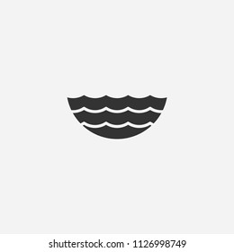 Sea icon illustration,vector wave sign symbol