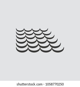 Sea icon isolated of flat style. Vector illustration.