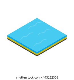Sea icon in isometric 3d style isolated on white background. Nature and water symbol