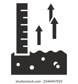 ícone ​ nível do mar​símbolo do oceano, ilustração de vetor plano sobre fundo branco