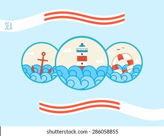 sea icon set