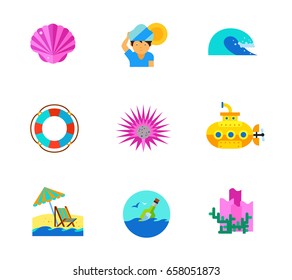 Sea icon set
