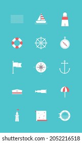 Sea Icon set, Graficheria flat icons 