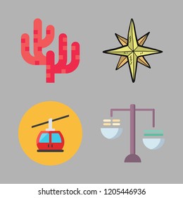 sea icon set. vector set about coral, balance, cable car cabin and wind rose icons set.