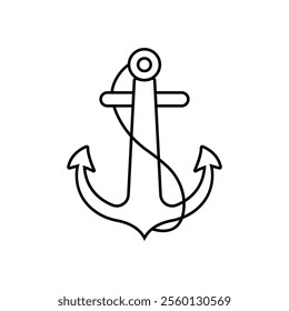 sea ​​anchor icon, simple white background eps 10, big ship