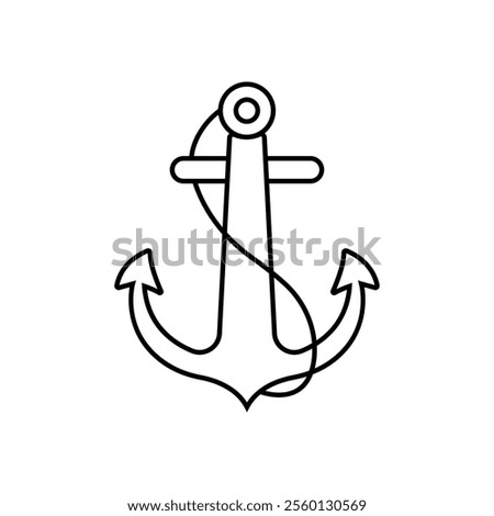sea ​​anchor icon, simple white background eps 10, big ship