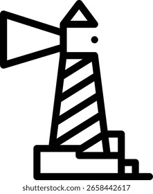 icono de mar. Diseño De Estilo Lineal Delgado Aislado Sobre Fondo Blanco