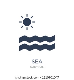 Sea icon. Trendy flat vector Sea icon on white background from Nautical collection, vector illustration can be use for web and mobile, eps10
