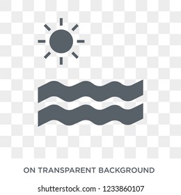 Sea icon. Trendy flat vector Sea icon on transparent background from Nautical collection. 